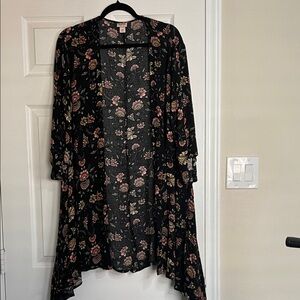 Mossimo Supply Co. Black Floral Kimono